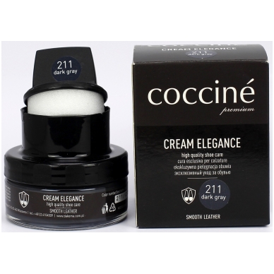 Shoe polish with sponge DARK GRAY color no. 211 Coccine, 50 ml 2