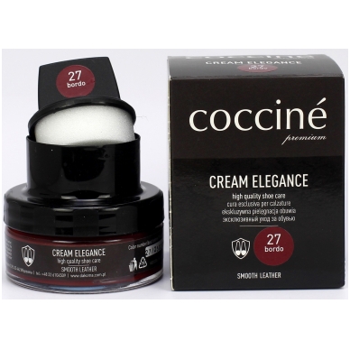 Shoe polish with sponge DARK CHERRY color no. 27 Coccine, 50 ml 3