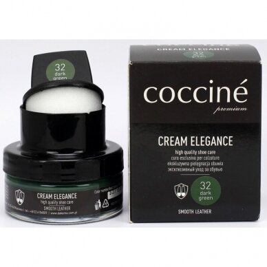 Shoe polish with sponge DARK GREEN color no. 32 Coccine, 50 ml 2