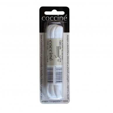 Coccine shoelaces cotton, white, 120cm, 1 pair 2