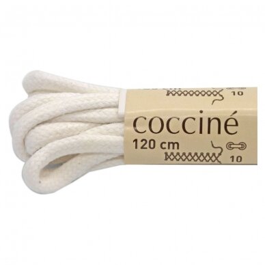 Coccine shoelaces cotton, white, 120cm, 1 pair 1