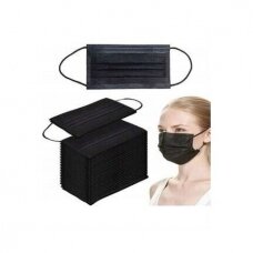 Medical face mask black for adults (10 pcs)