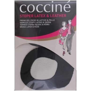 Leather shoe inserts to prevent foot slippage, black color, Stopper Coccine, 2 pcs. 2