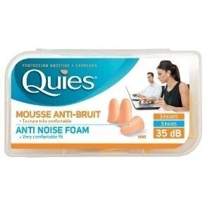 QUIES protective earplugs made of polyurethane foam, beige, 3 pairs