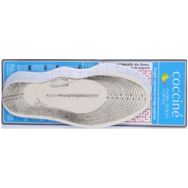 The warm insole is thermally insulated with a layer of aluminum foil for 19-35 days. Coccine, 1 pair